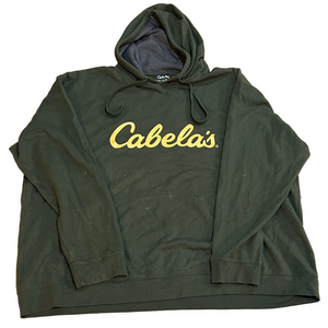 Cabelas Dark Green Hoodie with Yellow Logo
